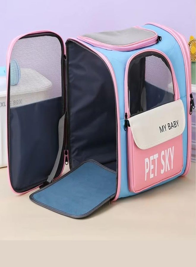 KittuPet Innovative Traveler Bubble Backpack Pet Carriers for Cats and Dogs (Blue-Pink) - Image 3